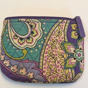 Vera Bradley Paisley Cosmetic Bag in Purple and Green